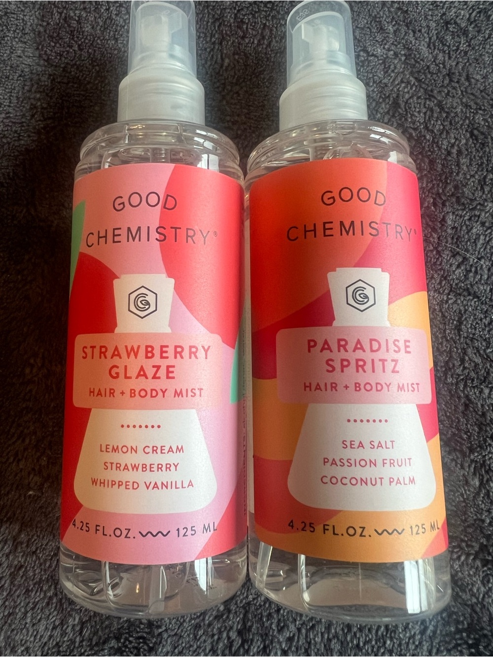 Chemistry Hair + Body Mist Duo — Pink & Coral Bottles